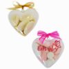 Coeur transparent dragées plexi.