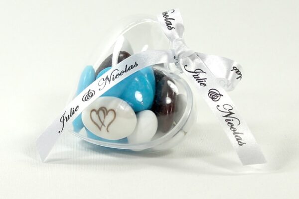 Coeur transparent dragées - Plexi