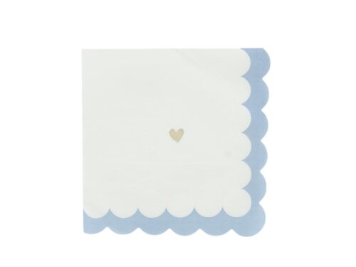 serviette bleu blanc or