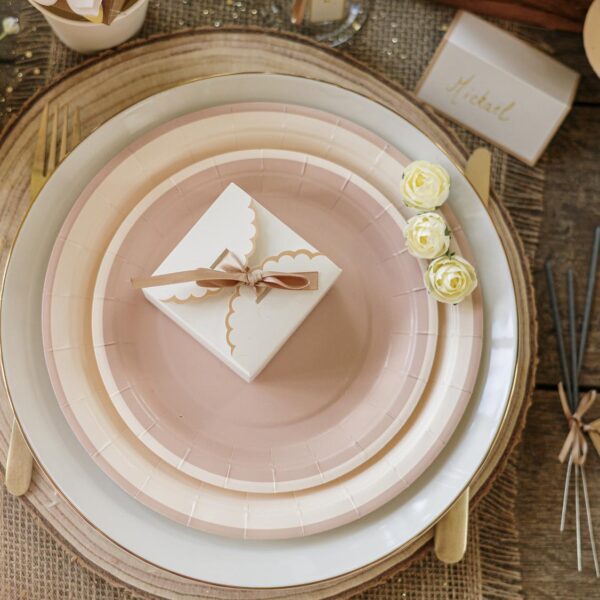 Serviette Bi-Color Rose - Lot de 10