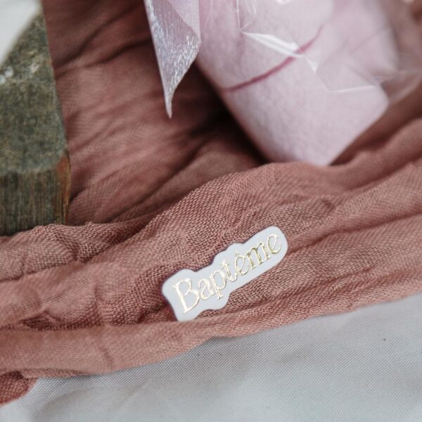 confettis bapteme rose blanc or