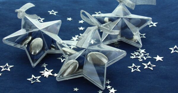 contenant dragees etoile plexi deco bapteme