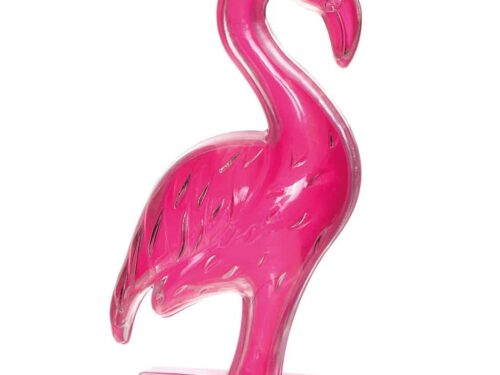 contenant dragees flamant rose en plexi theme tropical