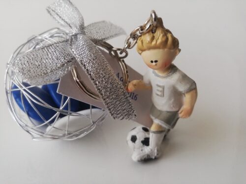Contenant dragées foot porte clés