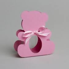 Contenant dragées ourson - Rose - Dragées Baptême