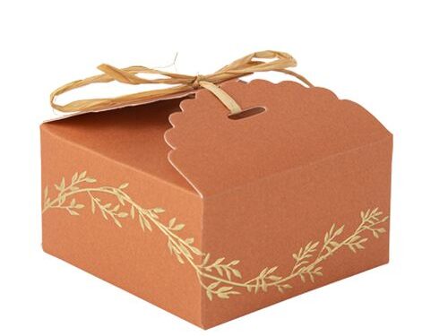 contenant dragées terracotta et or