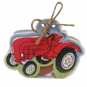 Contenant à dragées Tracteur thème ferme