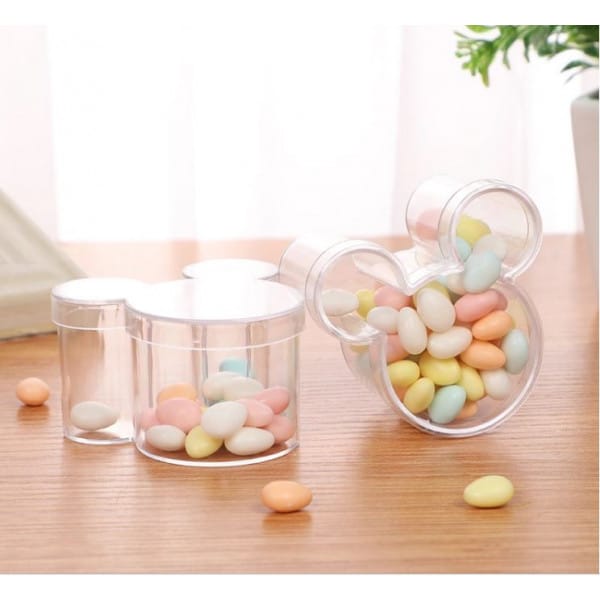 Contenant à dragées - Plexi - Tête de Souris (Modèle Plat)