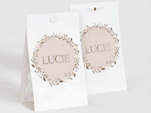 contenant à dragées couronnes de fleurs