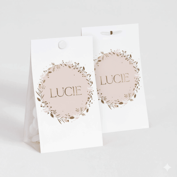 contenant à dragées couronnes de fleurs