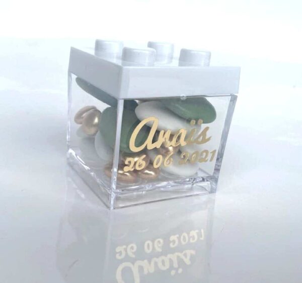 cube a dragees lego blanc