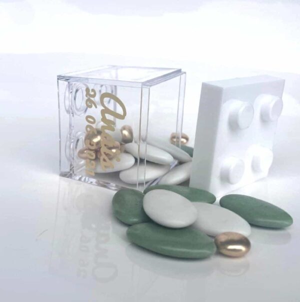 cube a dragees lego blanc