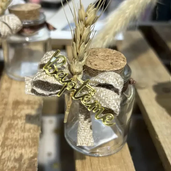 déco bapteme en plexi Or