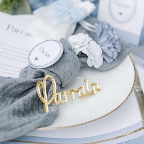 2 Déco Parrain et Marraine - Plexi Or