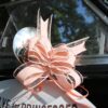 deco voiture mariage rose poudré