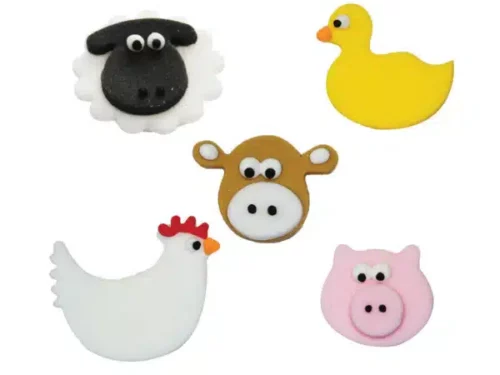 décor en sucre animaux de la ferme