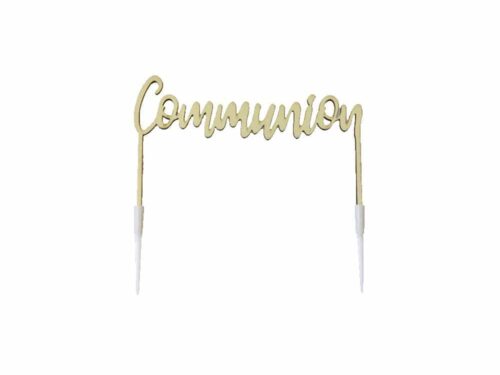 decor gateau communion bois