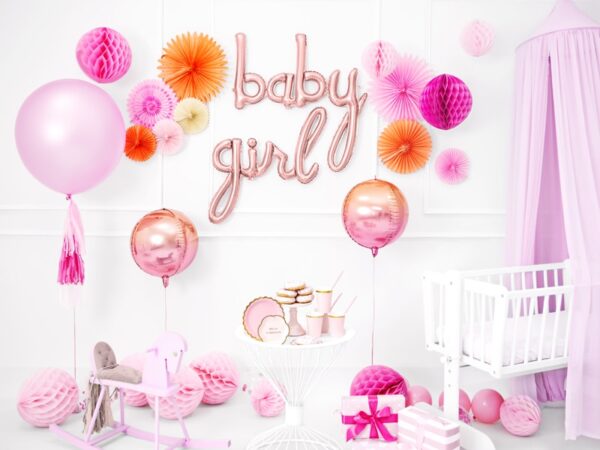 ballon girl Rose gold baby shower fille