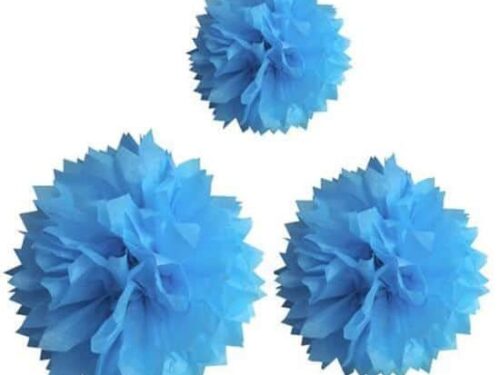 decoration-de-salle-boule-pompon-turquoise