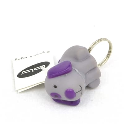 Clip chien violet dragées baptême