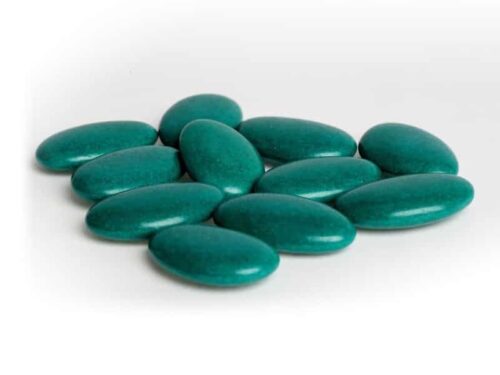 dragées chocolat vert foncé