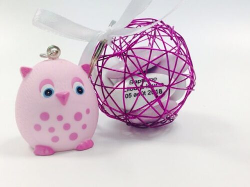 dragées hibou porte cles
