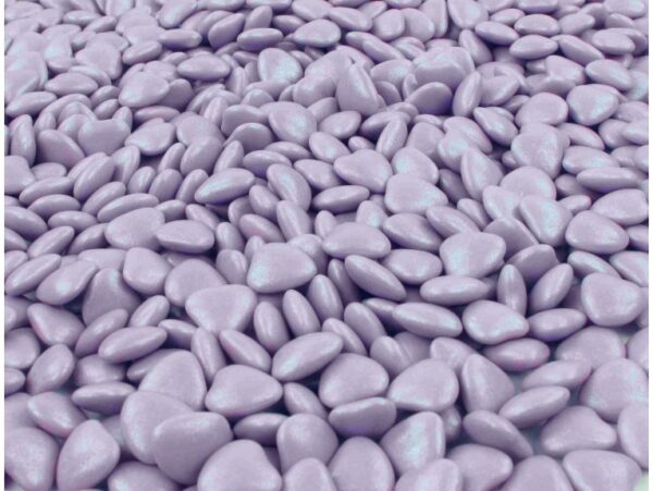 dragées coeur parme