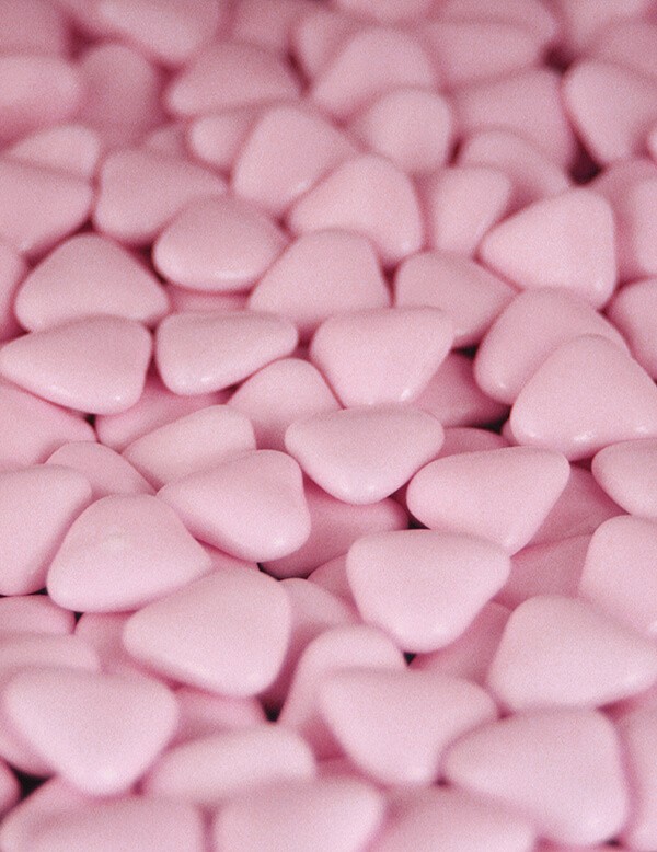 dragees coeur rose