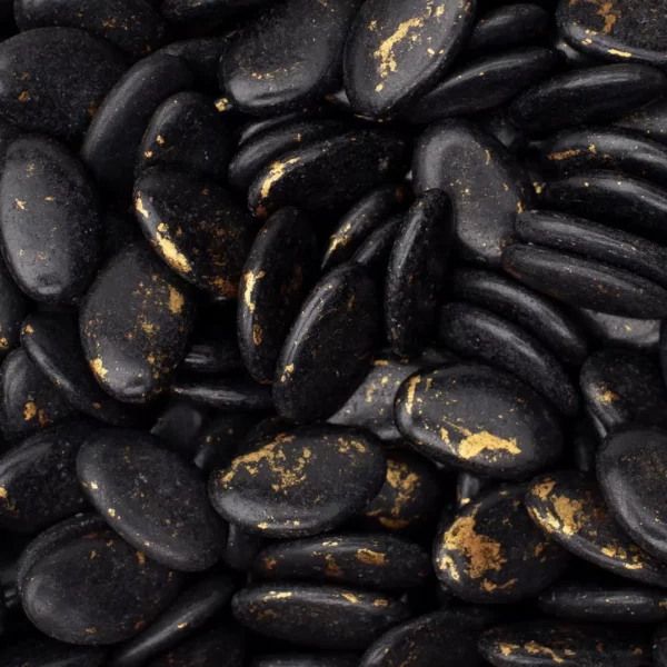 dragées noir marbré or