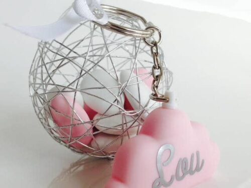 porte cles nuage rose