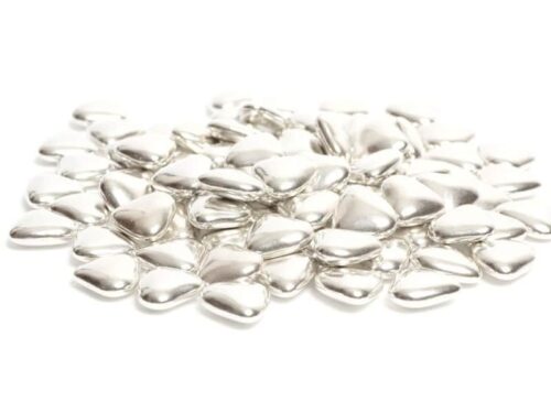 dragées petits coeur argenté