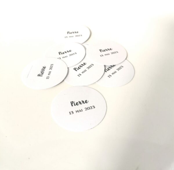 etiquette ronde blanc personnalisée