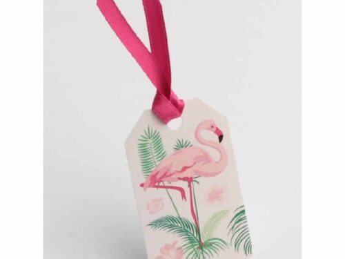 étiquette flamant rose