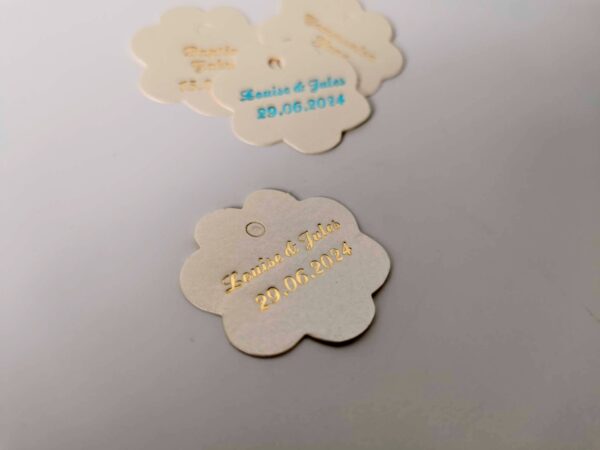 etiquette dragées fleur ivoire