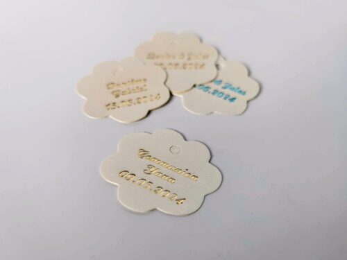 etiquette dragées fleur ivoire