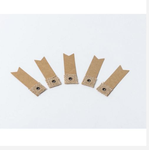 Etiquette à dragées Jute et Kraft