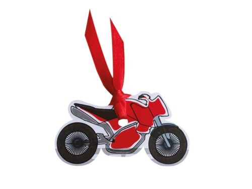 étiquette moto rouge