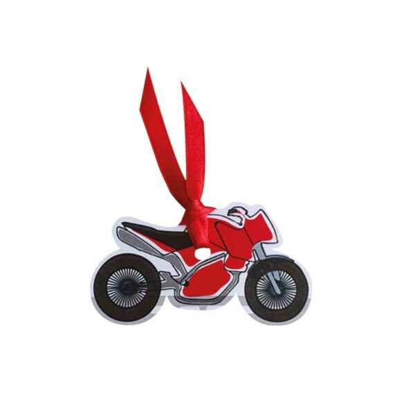 étiquette moto rouge