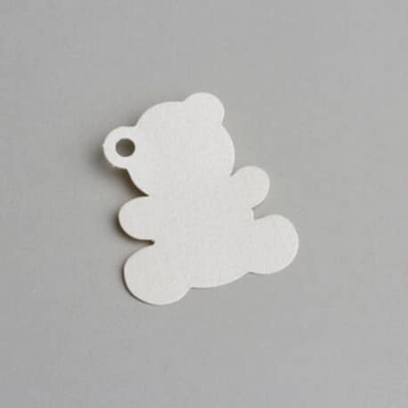 etiquette ourson ivoire nacré