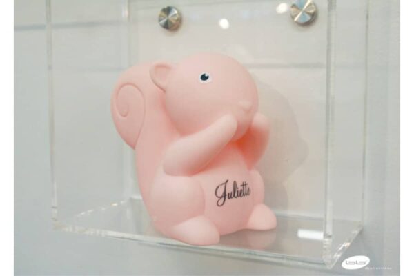 tirelire ecureuil rose poudré deco