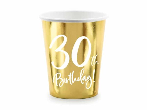 gobelet 30 ans blanc et or deco anniversaire 30 ans