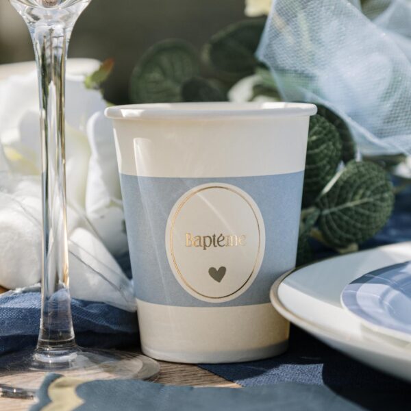 gobelet bleu blanc or