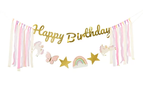 guirlande anniversaire licorne