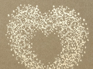 Livre d'or rustic chic -Coeur Or