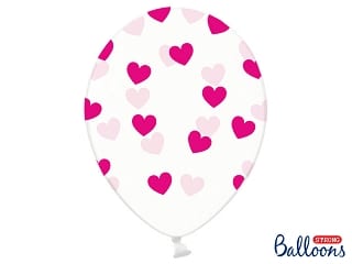ballon crystal-coeurs fuchsia
