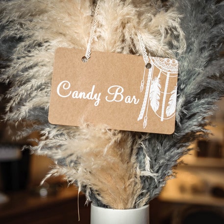 Mariage bohème pancarte kraft candy bar