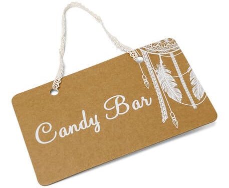 Mariage bohème pancarte kraft candy bar