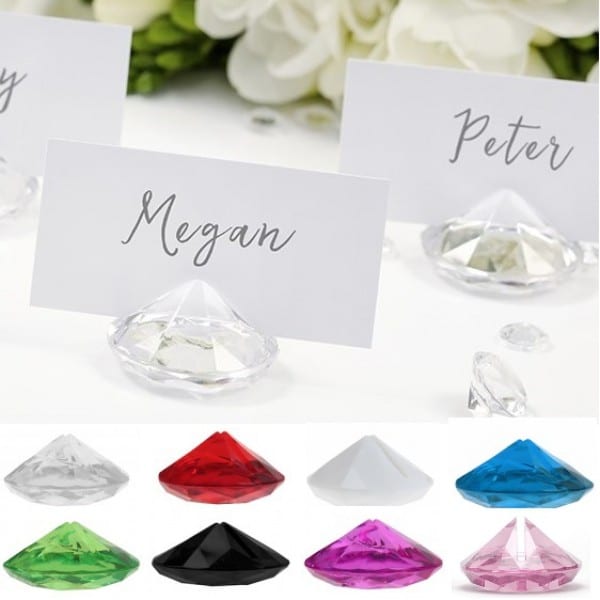 Support pour marque place-Diamant vert anis - lot de 10