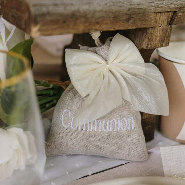 noeud scintillant blanc cassé