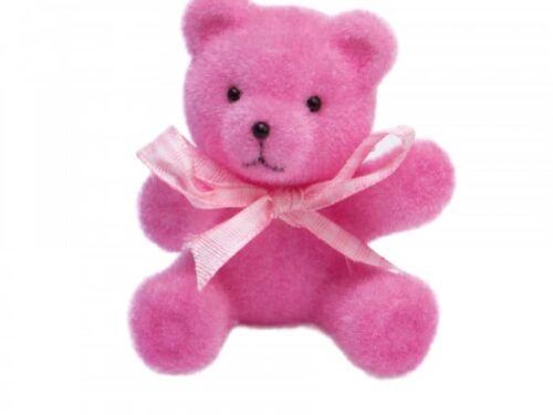 ourson feutrine rose fuchsia